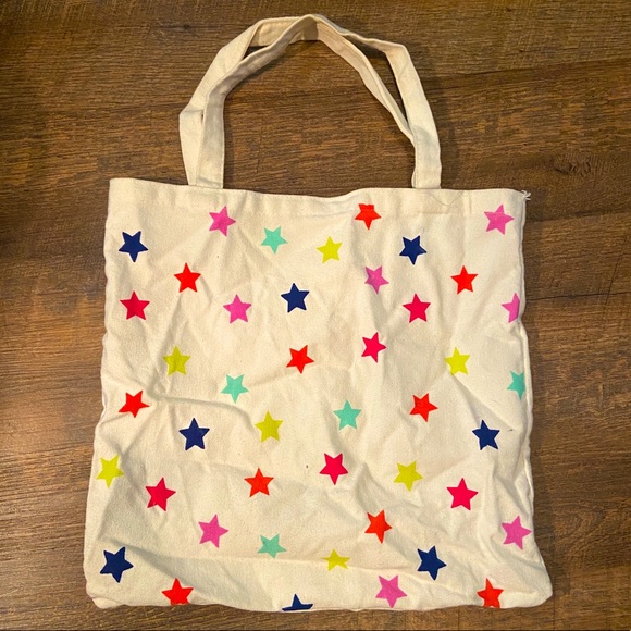 (CLOSET CLOSING FINAL SALE) Cute Starry Rainbow Canvas Tote Bag - Picture 1 of 2